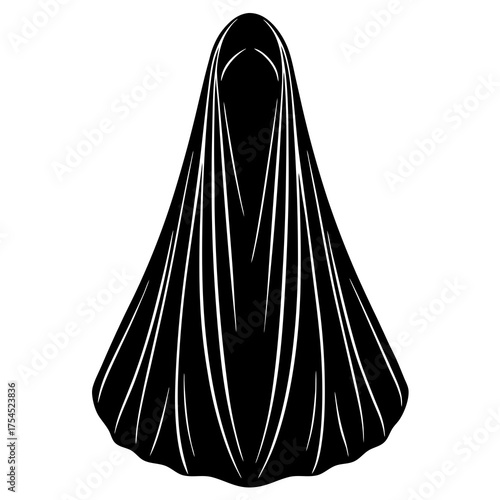 Elegant Veil Icon Vector for Weddings & Fashion Design