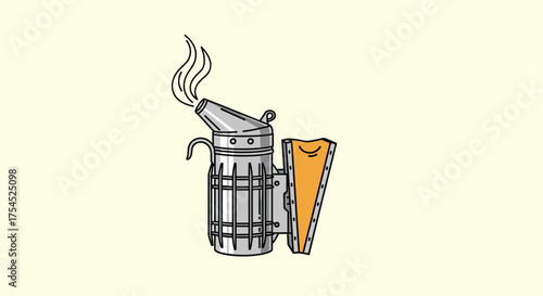 A beekeeper's smoke generator tool used to calm bees.