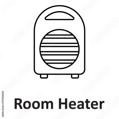 Electric heater Vector icon which can easily modify or edit