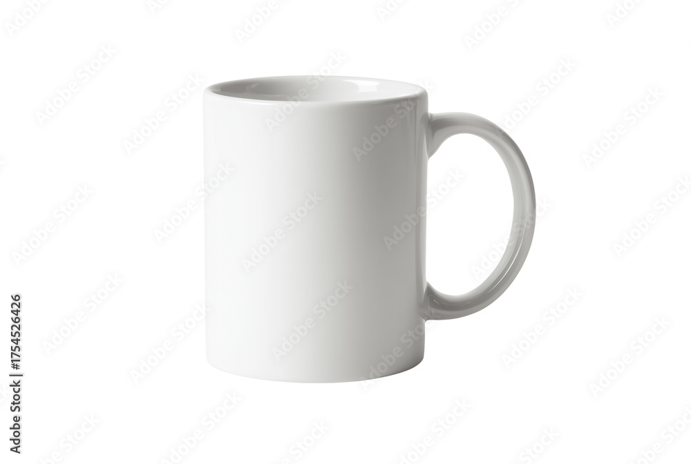 Fototapeta premium Plain white ceramic mug for hot beverages isolated on transparent background