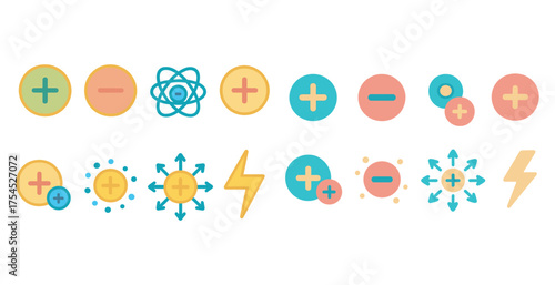 Science and physics outline icons set – linear, vector, chemistry and atomic symbols