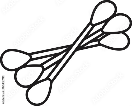 Ear cotton swabs on a white. Disposable double ended cotton swabs for crafting and cleaning purposes versatile applicators