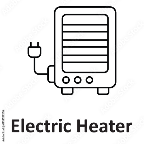 Electric heater Vector icon which can easily modify or edit