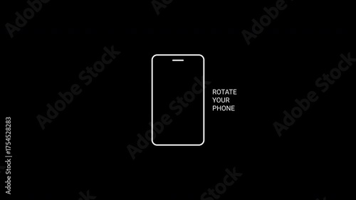 Rotate Your Phone to Vertical position to the right with black background