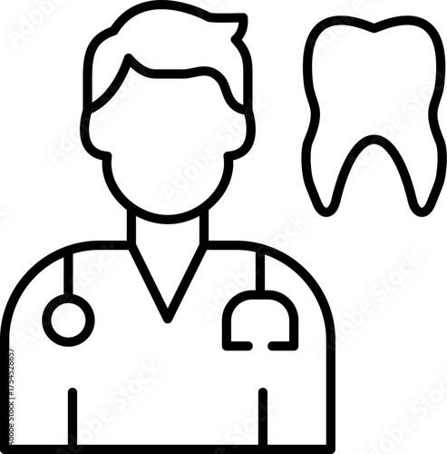 Dentist doctor. cartoon dentist icon. Dentist with teeth