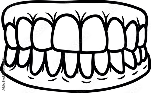 Vector of dentures. Dental Prosthesis on a White Background. 