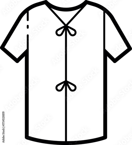 Doctor apron. Professional Medical Lab Coat Icon in Stylish Minimal Vector Line Illustration. Medical uniform shirt technical drawing, illustration. Lab costume vector. 