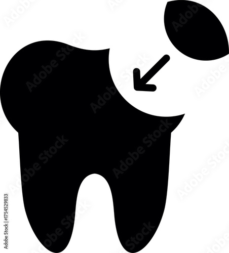 Dental Bonding Icon. Tooth bonding silhouette. dentist bonding. dental Filling line icon design. dental Filling symbol vector illustration. 