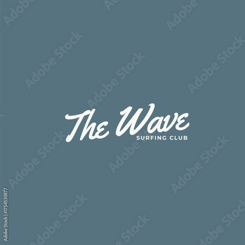 Catch the ultimate surf vibe with the iconic 'The Wave Surfing Club' logo, perfect for apparel and beach branding.