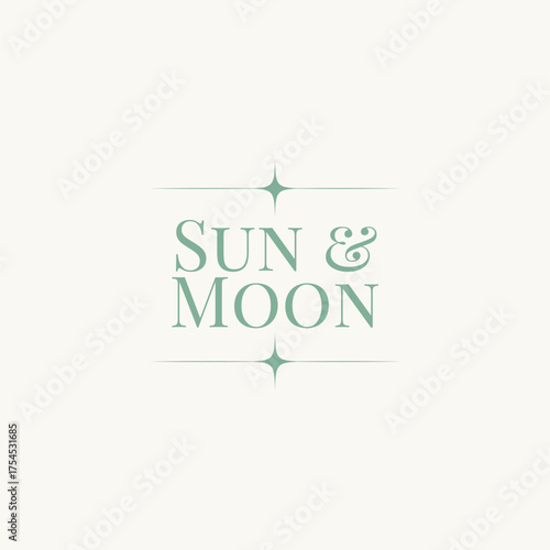 Elegant 'Sun & Moon' branding with subtle stars evokes celestial harmony and timeless appeal for modern businesses seeking a unique identity.
