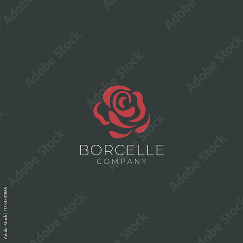 Elegant red rose logo design for a sophisticated company, symbolizing beauty, growth, and premium quality for brand identity and marketing.