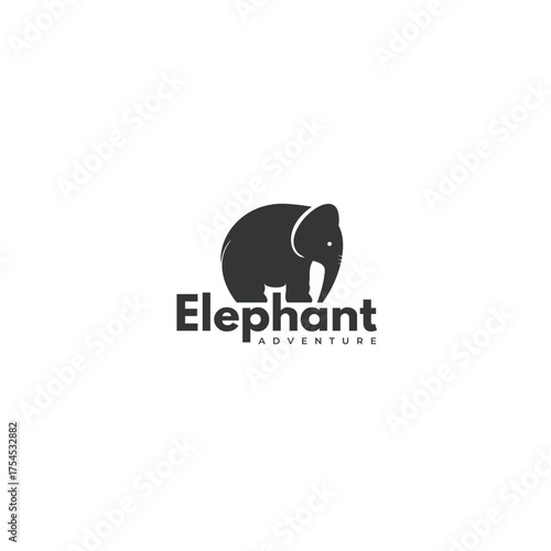 Bold elephant silhouette logo design perfect for adventure companies, animal conservation groups, or travel agencies seeking a memorable brand identity