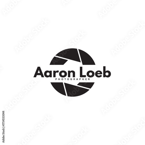 Bold and modern photography logo design featuring an aperture icon and strong typography for branding, marketing, and creative business identity