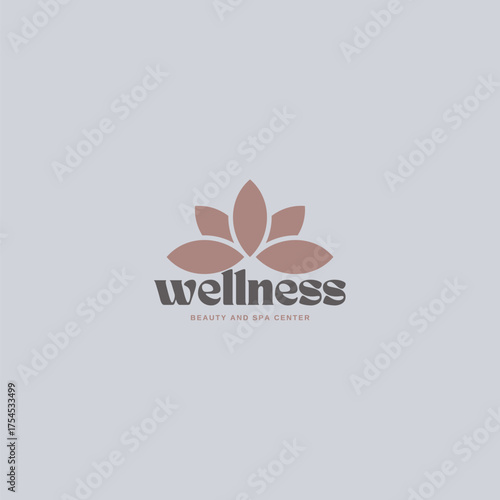 Elegant wellness beauty and spa center logo design for branding, creating a calming and inviting aesthetic for your business with a modern style