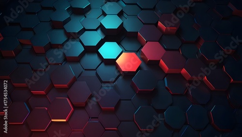 abstract background with red cubes