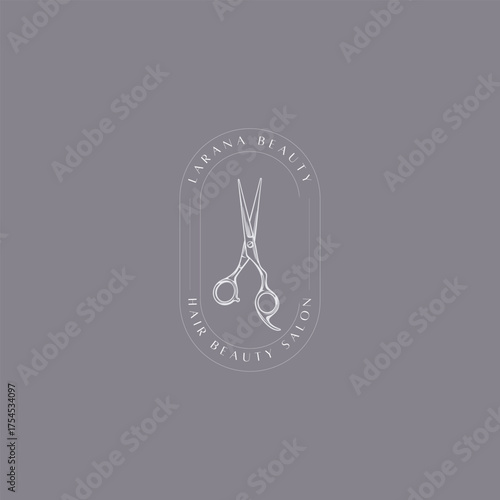 Elegant logo template perfect for a modern hair salon or beauty brand, conveying sophistication and style with its clean lines and muted color palette