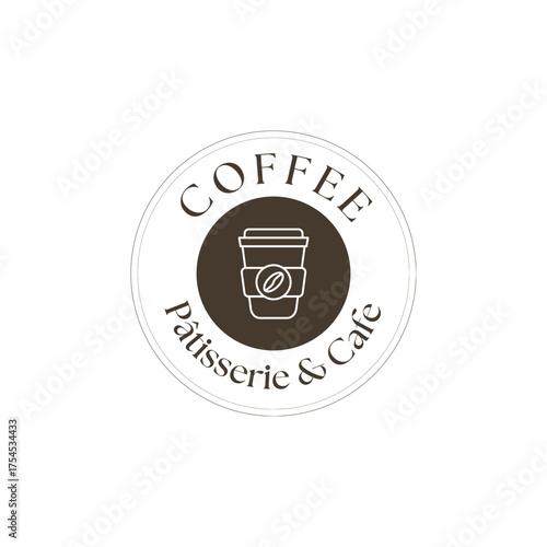 Elegant coffee patisserie and cafe logo design for branding your business with a modern and stylish minimalist aesthetic showcasing your coffee shop