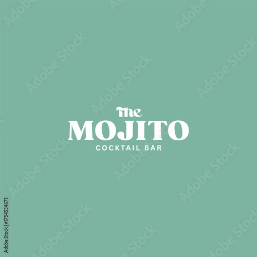 Stylish logo for a trendy mojito cocktail bar, perfect for branding, advertising, or social media promotion with a fresh, modern vibe