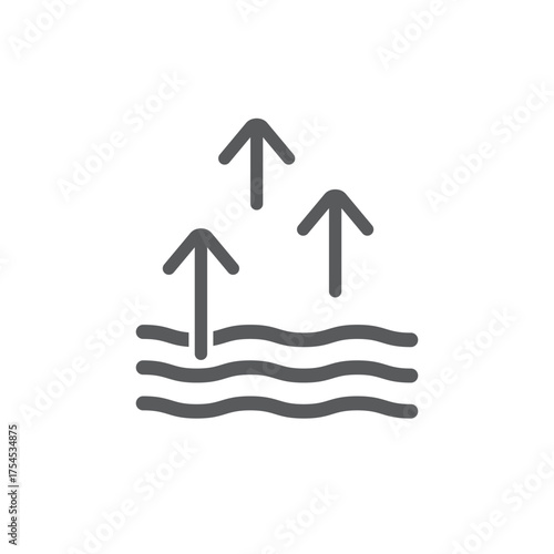 vector outline design of water evaporation, water humidity.