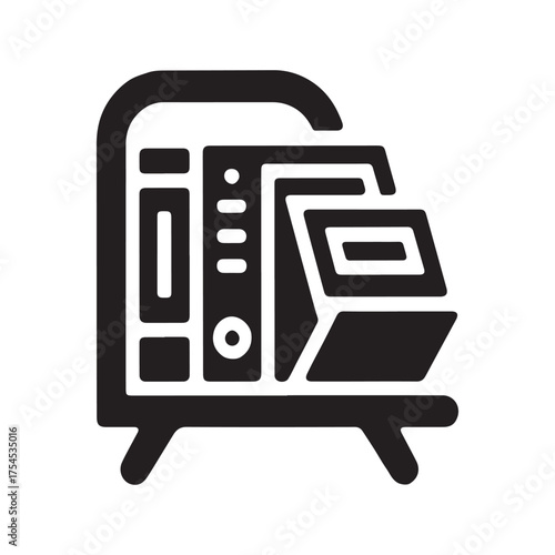 Desk Magazine Rack Storage Solid Icon