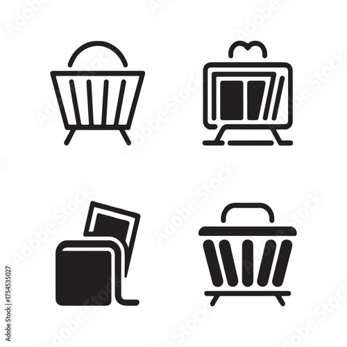 Magazine Rack Collection Office Solid Icons