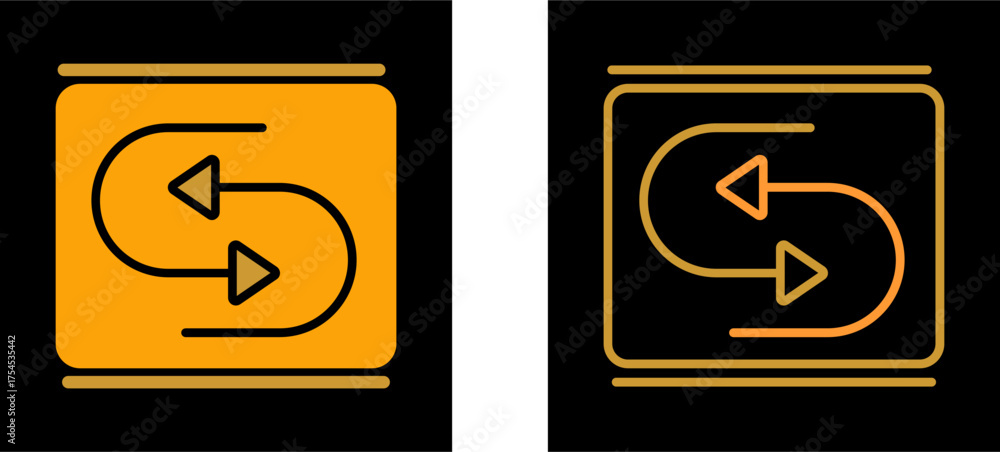 Fotografie Reverse Arrow Vector Icon