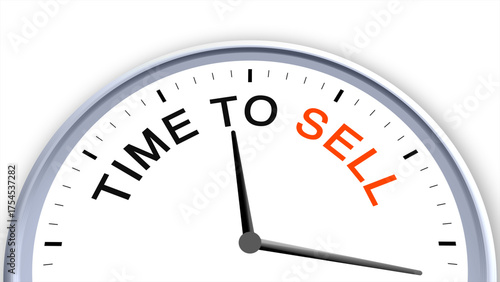Foto Time to sell concept illustrated on a clock, symbolizing sales, marketing, oppor