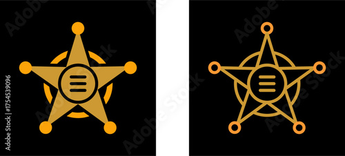 Sheriff Badge Vector Icon