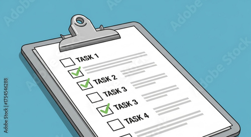 Clipboard with completed tasks