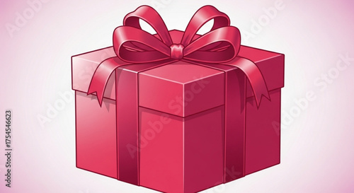 A red gift box with a bow, perfect for a present