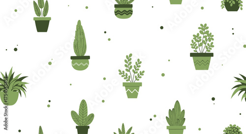 A delightful collection of potted houseplants adorns this charming background.