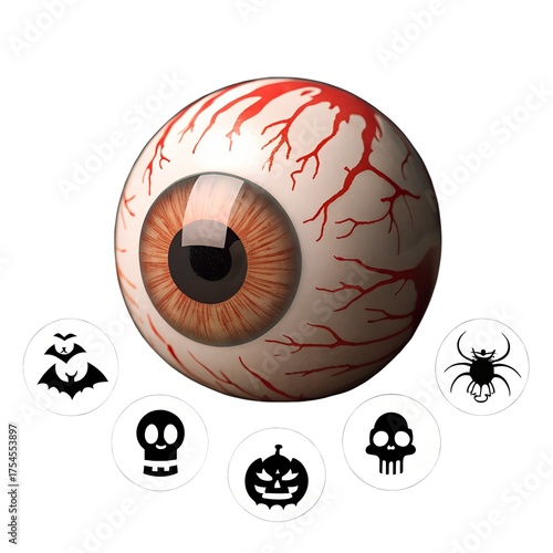 Different Alien Eyeball Monster Characters for Halloween