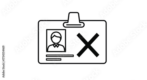 Access denied line icon isolated on white background for web design usage