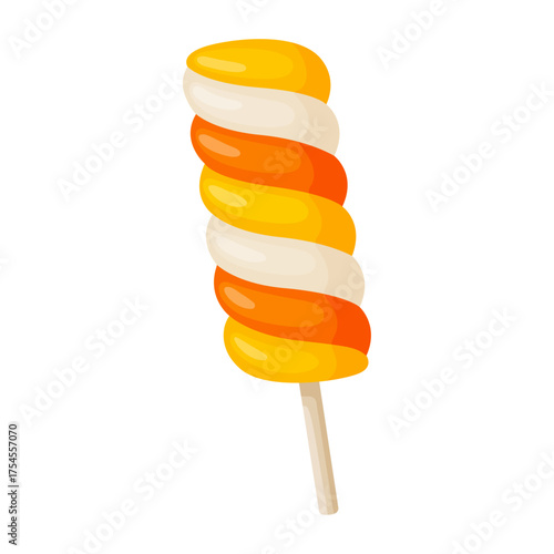 Colorful lollipop Hand drawn trendy flat vector style. festive decorative candy. Halloween, spooky October holiday. trick or treat night. for party invitation, poster, greeting card, sticker.