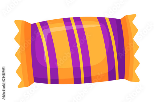 Candy in bright wrapping. flat vector style. festive decorative candy. Halloween, any celebration or holiday. Cute and sweet. Ideal for packaging, greeting cards, posters, stickers, decorations.