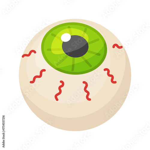 Halloween Eyeball Candy. flat vector style. festive decorative candy. Halloween, spooky October holiday. trick or treat night. for project, party invitation, poster, greeting card, sticker.