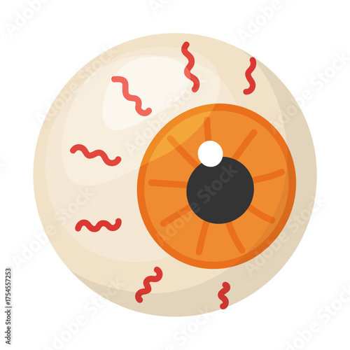 Halloween Eyeball Candy. flat vector style. festive decorative candy. Halloween, spooky October holiday. trick or treat night. for project, party invitation, poster, greeting card, sticker.