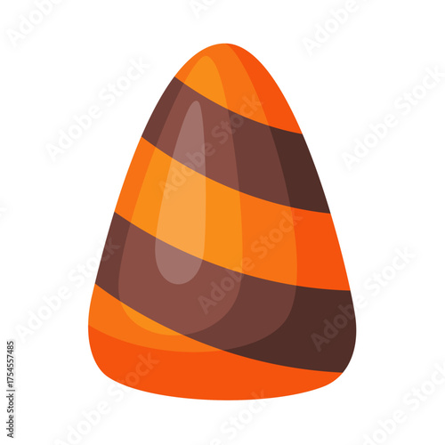 Halloween Candy corn. flat vector style. festive decorative candy. Halloween, any celebration or holiday. Cute and sweet. Ideal for packaging, greeting cards, posters, stickers, decorations.