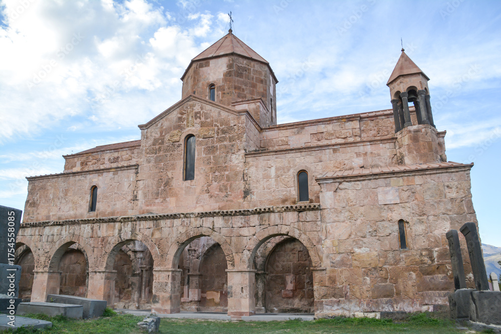 Fototapeta premium Armenian Church. The Armenian Apostolic Church of Odzun in the Lori region. A monastic complex in the natural setting. The church's beautiful architecture.