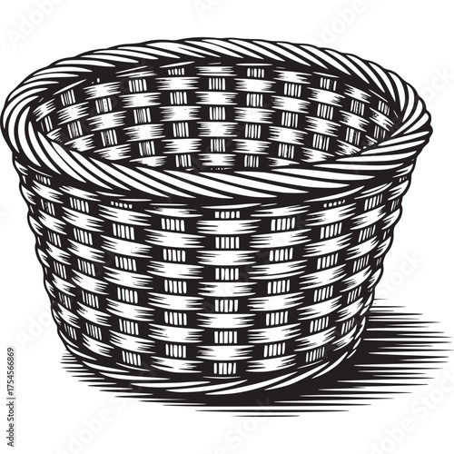Vector art of woven basket
