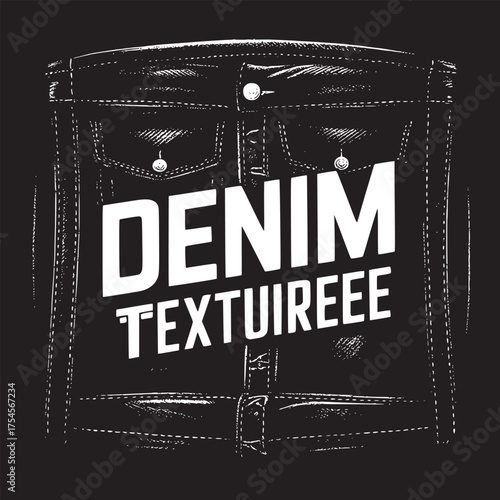 Vector art of closeup of a blue denim jacket texture