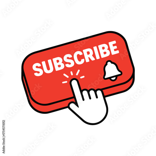 red button with word subscribe 