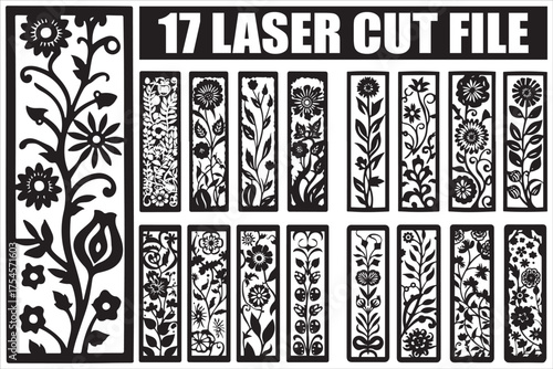 Elegant floral laser cut patterns for crafting