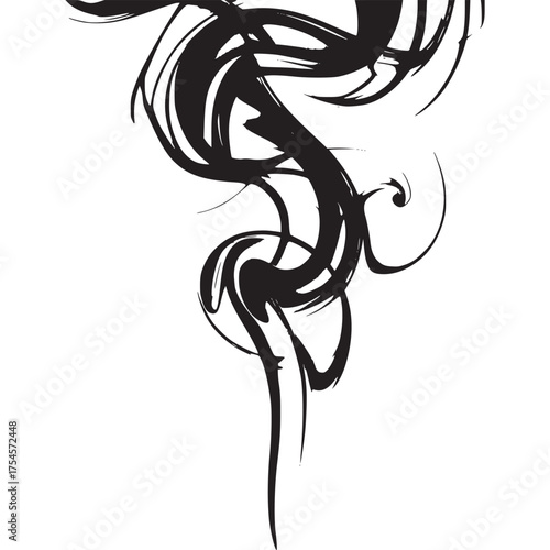 Vector art of abstract black smoke