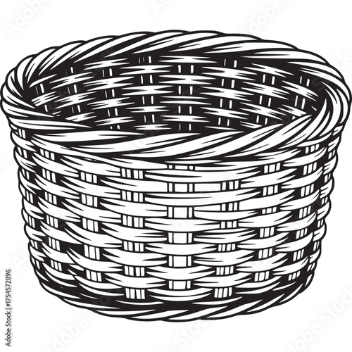 Vector art of wicker basket