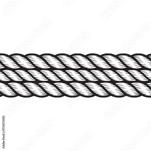 Vector art of thick braided rope