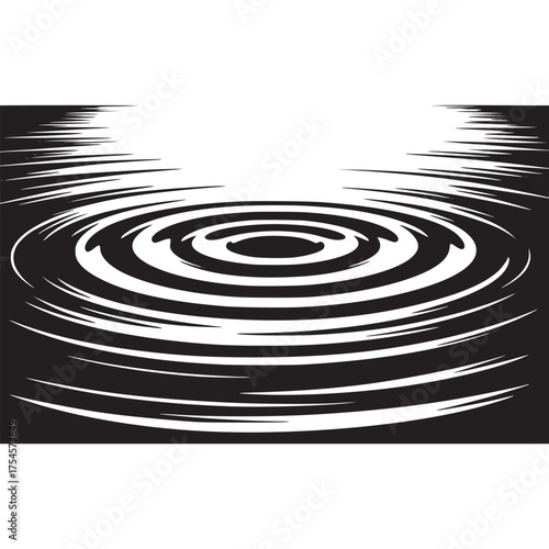 Vector art of ripples on water surface with bright sun reflection