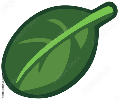 Green Spinach Ingredient Vector. Editable Color Vector