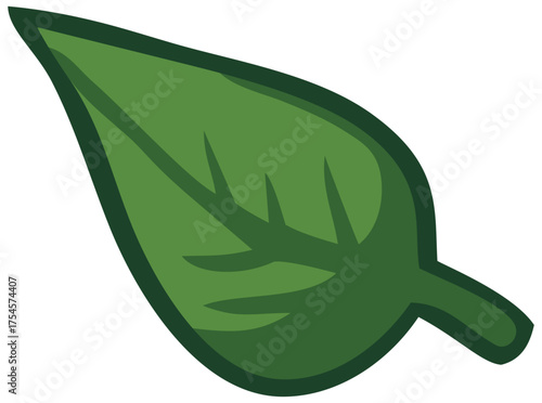 Spinach Leaf Vector for Pizza Topping. Editable Color Vector
