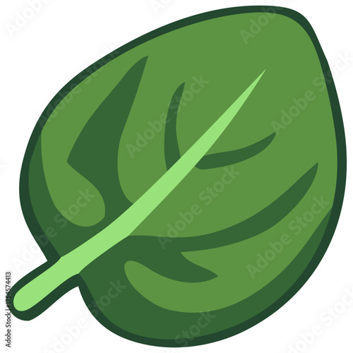 Spinach Leaf Pizza Ingredient Vector. Editable Color Vector